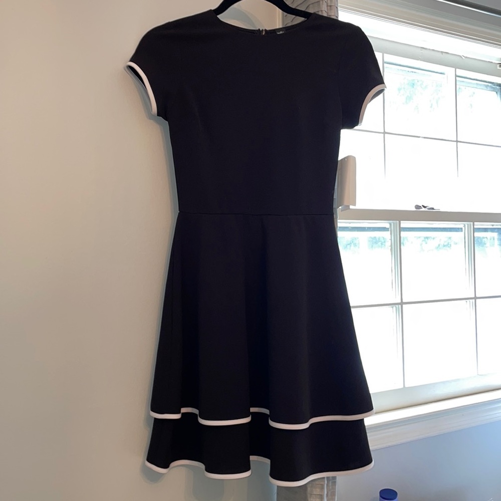 Black and White ruffle dress